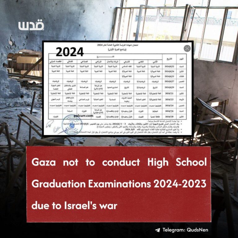 Gaza tidak akan melaksanakan Ujian Kelulusan SMA tahun ajaran 2023-2024 karena perang dengan Israel